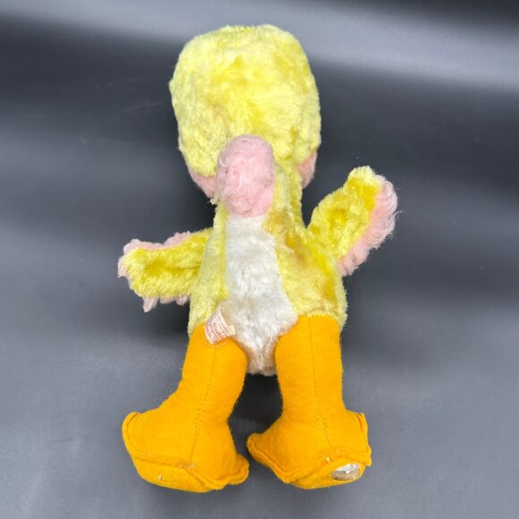Vintage Rushton Rubber Face Duck Yellow Duckling Stuffed Animal Toy Kitschy READ - Picture 3 of 15
